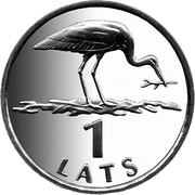 1 Lats Stork 2001 Latvia Copper-nickel Coin Value and Price Guide ...