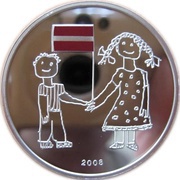 1 Lats Anniversary of Latvia, Latvia, 2008 reverse image