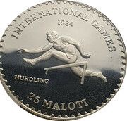 25 Maloti - Moshoeshoe II Los Angeles Olympics, 1984 reverse image
