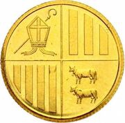 2 Diners Golden Eagle; Fineness .999 - Gold Bullion, Andorra, 2011 reverse image