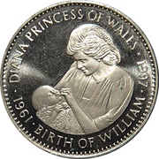 5 Dollars Princess Diana - Birth of William reverse image