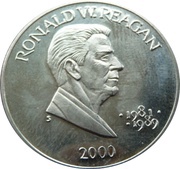 5 Dollars Ronald W. Reagan, Liberia, 2000 reverse image