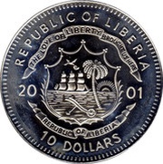 10 Dollars Foundation of Liberia - 1847 obverse image