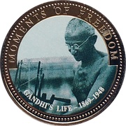10 Dollars Gandhi's Life, Liberia, 2001 reverse image