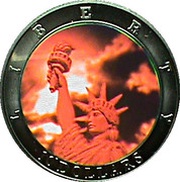 10 Dollars Statue of Liberty, Liberia, 2001 reverse image