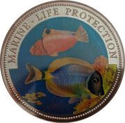 20 Dollars Marine Life Protection, Liberia, 1997 reverse image