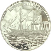 20 Dollars Royal William, Liberia, 2000 reverse image