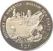 20 Dollars Boston Tea Party, Liberia, 2000 reverse image
