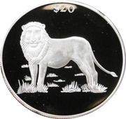 20 Dollars Lion, Liberia, 2000 reverse image