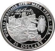 20 Dollars Mesa Verde - USA, Liberia, 2000 reverse image