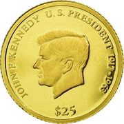 25 Dollars John F. Kennedy, Liberia, 2000 reverse image