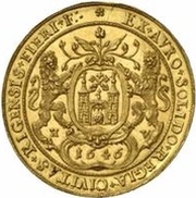 3 Ducats - Christina 2nd portrait; type 2, Livonia, 1646 reverse image