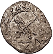 1 Pfennig - Johannes V Blankenfeld Sword left; key right reverse image