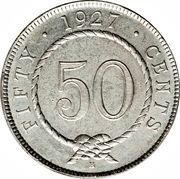 50 Cents - Charles V. Brooke Rajah reverse image