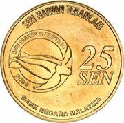 25 Sen - Agong XII Malayan Gharial obverse image