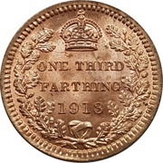 ⅓ Farthing - George V reverse image