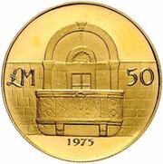 50 Liri Balcony, Malta, 1975 reverse image