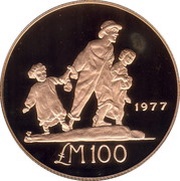 100 Lira Les Gavroches, Malta, 1977 reverse image