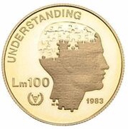100 Liri International Year of disabled Persons, Malta, 1983 reverse image