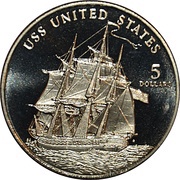 5 Dollars USS United States, Marshall Islands, 1998 reverse image