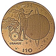 10 Dollars Uranus reverse image