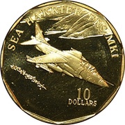 10 Dollars Sea Harrier FRS.MK1, Marshall Islands, 1995 reverse image