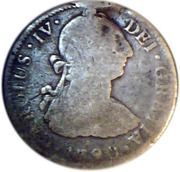 2 Reales - Carlos IV Numeral IV, Carlos III portrait obverse image