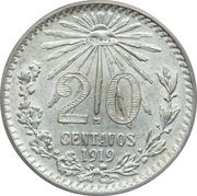 20 Centavos, Mexico, 1919 reverse image