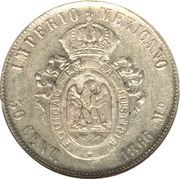 50 Centavos - Maximiliano I, Mexico, 1866 reverse image