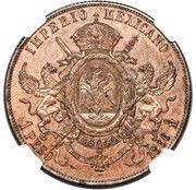 1 Peso - Maximiliano I Pattern Strike; Large Letters, Mexico, 1866 reverse image