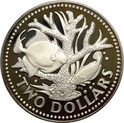 2 Dollars - Elizabeth II Set Issue, Barbados, 1973-1984 reverse image