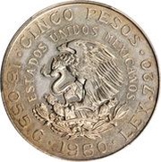 5 Pesos Pattern; Cincuentenary of National Aviation obverse image