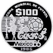 100 Pesos Mexico '86, Mexico, 1985 reverse image