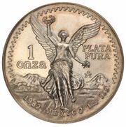 1 Onza "Libertad" Pattern; Incomplete Reverse Rim reverse image