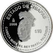 10 Pesos Chiapas - Silver Proof Issue, Mexico, 2006 reverse image