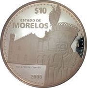 10 Pesos Morelos - Silver Proof Issue, Mexico, 2006 reverse image