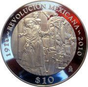 10 Pesos La Soldadera "Adelita", Mexico, 2010 reverse image