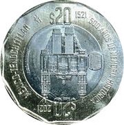 20 Pesos Fall of Mexico - Tenochtitlan, Mexico, 2021 reverse image
