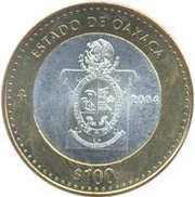 100 Pesos Oaxaca, Mexico, 2004 reverse image