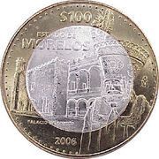 100 Pesos Morelos, Mexico, 2006 reverse image