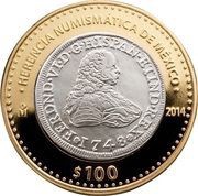 100 Pesos Fernando VI 1748 Coin reverse image