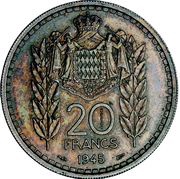 20 Francs - Louis II Silver Piedfort Essai reverse image