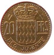 20 Francs - Rainier III reverse image