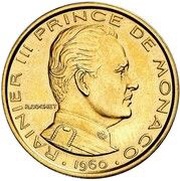 1 Franc - Rainier III Piedfort Essai obverse image