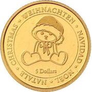 5 Dollars Christmas Bear reverse image