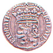 Duit, Netherlands, 1753-1754 reverse image