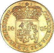 14 Gulden, Netherlands, 1749-1763 reverse image