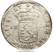 1 Silver Ducat Late type; date reverse; flower, Netherlands, 1695-1708 reverse image
