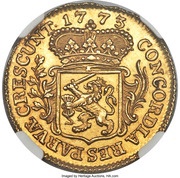 ⅛ Ducat Gold, struck to 1 gold ducat weight, Netherlands, 1773-1790 reverse image